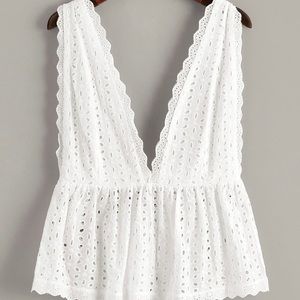 Shein Eyelet Lace Tank Top